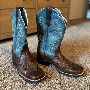 Ariat Brown and Blue Western Boots